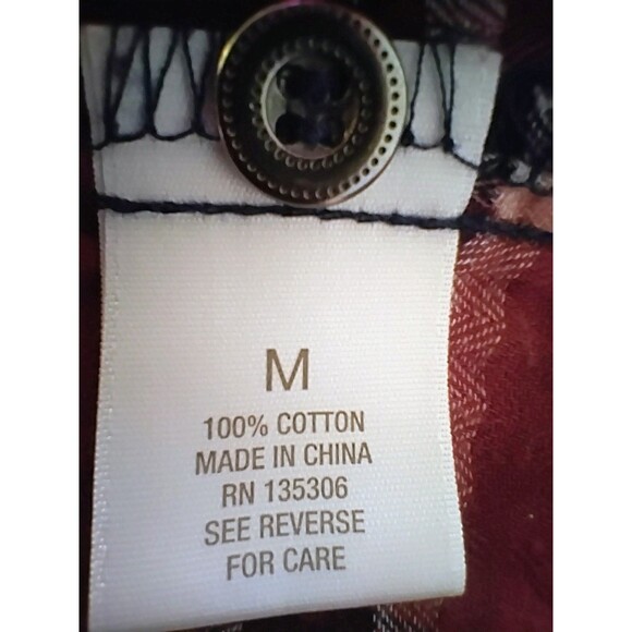 CB Established 1962 Red Plaid Blouse‎ Women's Size M - Picture 4 of 5